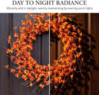 Autumn Bittersweet Wreath 22 inch - Handcrafted Fall Harvest Front Door Decoration Artificial Orange Berries and Yellow Leaves, Perfect for Thanksgiving, Halloween, and Outdoor Home Décor - Image 6