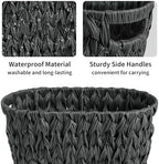 GRANNY SAYS Wicker Trash Can, Wicker Waste Basket for Bathroom, Black - Image 5