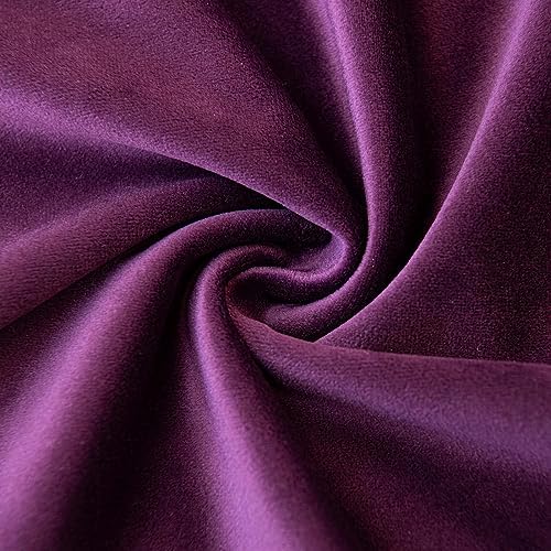 28x28 Velvet Decorative Throw Pillow Covers Set of 2,Eggplant Purple - Image 6