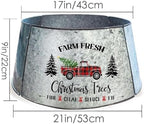 Small Metal Christmas Tree Collar 21 Inch Diameter Base, Small Tree Collar for Slim Trees, Christmas Truck Decorations - Image 4