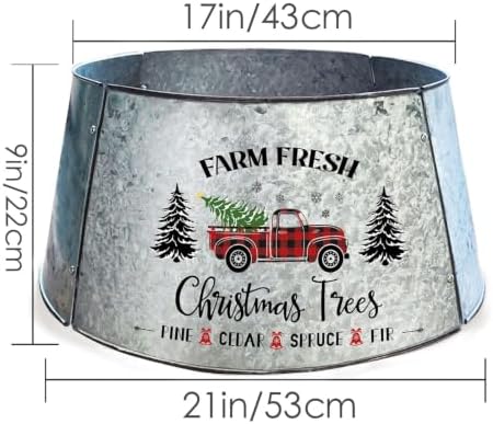 Small Metal Christmas Tree Collar 21 Inch Diameter Base, Small Tree Collar for Slim Trees, Christmas Truck Decorations - Image 4