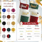 Personalized Christmas Stockings,Custom Embroidered Name & Monogram Knit Stockings for Kids,Family - Checkered Cable Knit 18" Christmas Stocking for Fireplace Holiday Decor(8 Pack) - Image 4