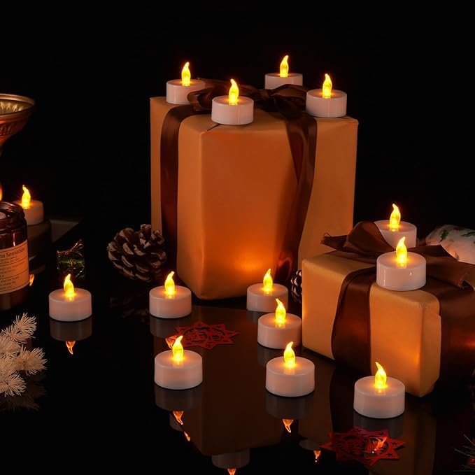 LED Tea Lights Battery Operated Flameless Candles 150 Pack Warm Yellow - Image 3