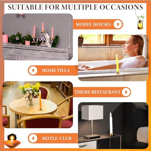 Sliner 100 Pack 0.87'' Gold Metal Candle Holders with Round Flat Base - Image 6