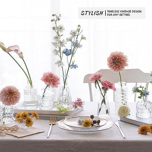 SUPMIND 24pcs Glass Bud Vase Set, Clear Small Flower Vases for Centerpieces - Image 5