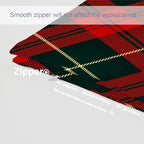 Batmerry Plaid Red Black Pillowcases, Retro Green Red Scottish Plaid Tartan Pattern Decorative Bed Pillow Cover with Hidden Zipper Soft Blended for Hair and Skin 20X26 in - Image 3