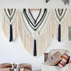 Jakalin Macrame Wall Hanging Handwoven Yarn Fiber Home Decor 47" W x 35" L - Image 4
