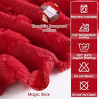 Civaner 48in Red Tree Christmas Tree Skirt Faux Fur - Image 3
