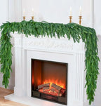 2 Pcs 6 Ft Christmas Garland Real Touch Norfolk Pine Garland Christmas Decorations Faux Realistic Winter Pine Garlands for Mantle, Table, Stairs, Doorframe, Fireplace Indoor Outdoor Holiday Xmas Decor by VersaCharm