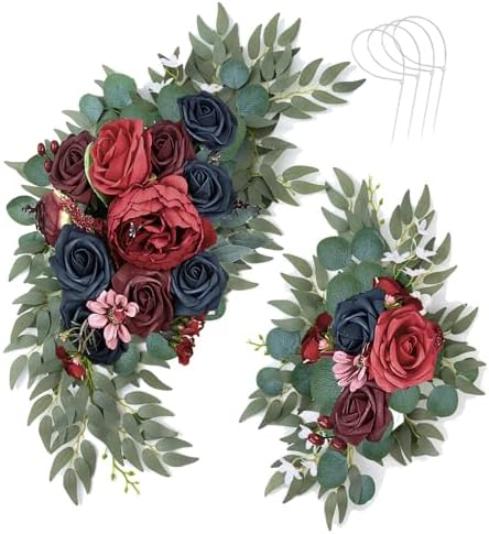 Artificial Wedding Arch Flowers Floral Swag Welcome Sign Ceremony Decor by AitnWoy