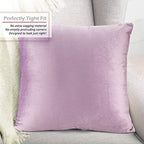 Nestl Throw Euro Pillow Covers, Cozy Velvet Decorative Pillow Covers 26 x 26 Inches, Soft Solid Couch Pillow Case for Sofa, Bed and Car, Set of 2 - Light Gray Lavender - Image 4