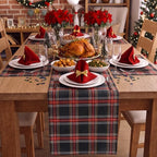 HunnmingRe 1 Pcs Red and Green Christmas Tartan Plaid Table Runner 13 x 72 - Image 3