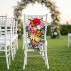 Svndlyn 24 Inch Lighted Floral Teardrop Swag with Timer, Peony and Roses - Image 7