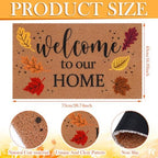 2 Pcs Fall Welcome Door Mat and Wreath for Front Door Autumn Outdoor Mat - Image 4