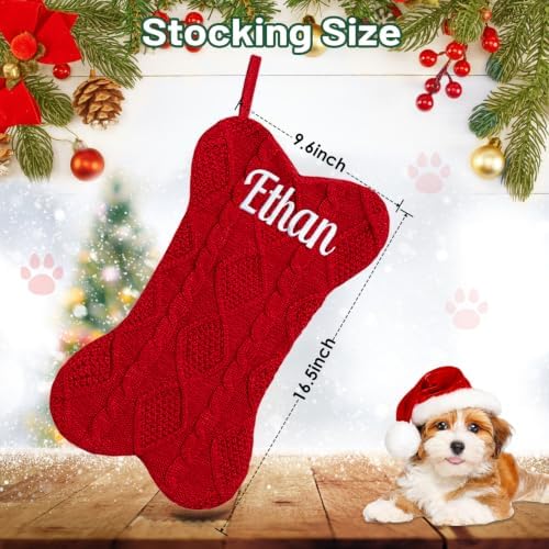 Personalized Dog Christmas Stockings,Custom Pet Stocking Embroidered Name - Image 4