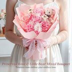 Lewondr Preserved Flowers for Delivery, Flowers Bouquet with Bear, Pink - Image 6