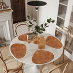 ADRIMER Placemats, Heat Resistant Round Placemats Set of 8 Washable 13 x 17 Inch, Waterproof Table Mats Wipeable for Kitchen, Dining Room Table Christmas Decor, Turmeric Brown - Image 4