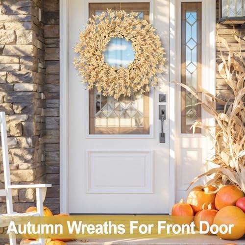 26 Inch Realistic Full Fall Wreaths for Front Door Outside Autumn Wreath - Image 2