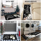 Christmas Kitchen Rugs and Mats Set of 2,Winter Snowman Let It Snow Snowflake Knitted Gloves Xmas Holiday Sink Floor Mat Non Skid Washable for Home Farmhouse Christmas Decor 17"x47"+17"x30" - Image 5