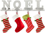 Stocking Holder for Mantle – 4pc N O E L Christmas Stocking Holders Nickel – Stocking Holders with Velvet Bottom – Durable Metal Stocking Holders - Image 4