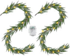 Artgar 2Pcs Christmas Cedar Garland, 6 Ft Prelit Christmas Garland by ArtgarArtificialPlantDecorations