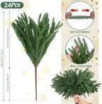 Rowfad 24 Pcs Artificial Norfolk Pine Branches Faux Christmas Stems (24) - Image 3