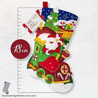 Bucilla Felt Applique 18" Stocking Making Kit, Santa's Peppermint Express, Perfect for DIY Arts and Crafts, 89611E - Image 2