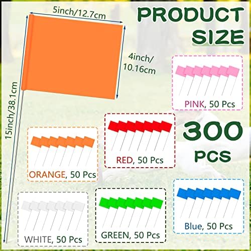 Amylove 300 Pcs Marking Flags 15 x 4 x 5 Inch Marker Flags, Fresh Color - Image 2