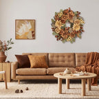 24in Fall Wreaths for Front Door Artificial Autumn Wreath - Image 3