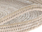 KOUBOO La Jolla Rattan Serving Tray with Handles, White, Ottoman Tray - Image 3