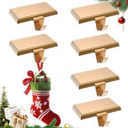 Christmas Stocking Holders for Mantle 6 Pack, Heavy Duty Alloy Fireplace Stocking Hooks, Non-Slip Base Stocking Hangers for Xmas Holiday Decorations, Christmas Decor Hooks for Home (Gold) by DesignedforBoundlessFun