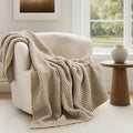 EVERGRACEHOME Chunky Chenille Knit Throw Blanket, 50 x 60, Sand Dune by EVERGRACE