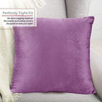 Nestl Throw Pillow Covers, Cozy Velvet Decorative Pillow Cases 24 x 24 Inches, Soft Solid Couch Pillow Covers for Sofa, Bed and Car, Set of 4 - Lavender Dream - Image 4