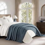 EVERGRACEHOME Chunky Chenille Knit Throw Blanket, 108x92, Stormy Blue - Image 5
