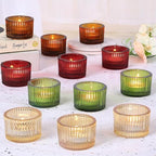24 Pack Tealight Candle Holders, Multicolor Votive Tea Light Candle Holder by LOVELIGHTLOVELIFE