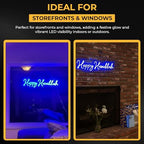 Happy Hanukkah Sign Neon LED for Wall Decor – Blue Hanukkah Lights Indoor, Easy to Hang Hanukkah Wall Decor & Light for Home, Window, and Party Decor - Image 4