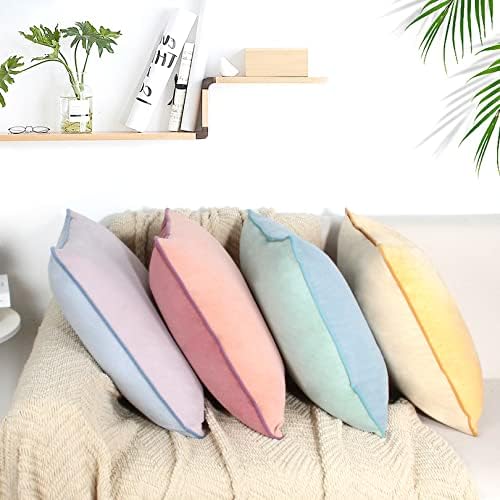 Throw Pillow Covers 20x20 Set of 4 Soft Velvet Couch Cushion Covers Modern 8-Colors Designs Pillowcases Decorative Cushion Cases for Sofa Bedroom Home Decor(Morandi Series) - Image 3