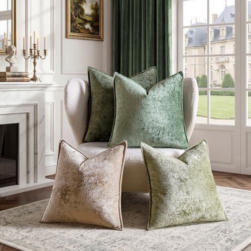 a moment Throw Pillow Covers 26X26 Inch 4 Packs,Soft Velvet Decorative Pillow Cases with 3D Ice Flower,Texture Modern Accent Cushion Covers for Sofa Couch Home Decor Quiet Oasis - Image 6