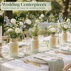 TBWIND Mason Jar Vases for Centerpieces, 12PCS Sage Green Glass Flower Vase - Image 4