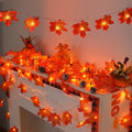 YEGUO 6 PCS Thanksgiving Decorations for Home, Fall Lights Battery Operated, Total 60ft 120 LED Lighted Fall Garland Maple Leaves for Halloween Holiday Autumn Harvest Fall Thanksgiving Decor by YEGUO