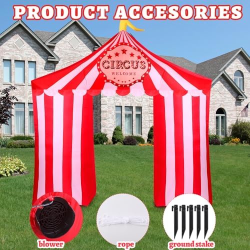 Halloween 10ft Tall Circus Inflatable Archway LED Circus Outdoor Entrance - Image 4