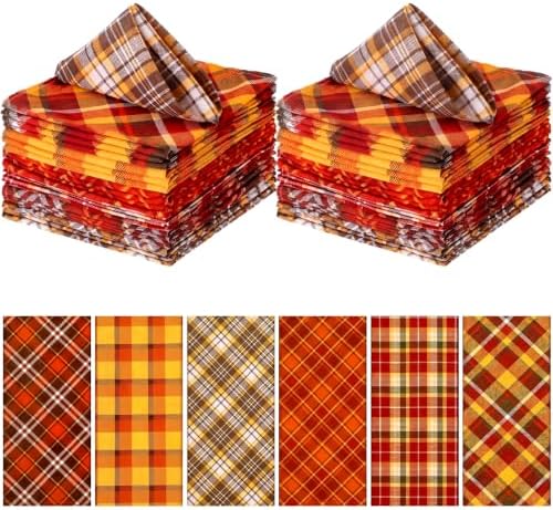 Mixweer 24 Pack Fall Thanksgiving Cloth Napkins Bulk, 15 x 15 Inch by Mixweer