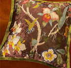GUMAS Original Luxurious Floral and Bird Print Velvet Throw Pillow, Cushion Cover with Vintage Chinese Style Design (1, Brown Cover) - Image 4