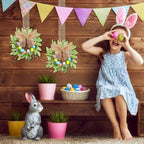 8 Pcs 10" Small Easter Wreaths for Kitchen Cabinets, Mini Easter Egg Wreaths with Burlap Ribbon, Spring Farmhouse Artificial Wreath Set for Window, Table, Shelf & Cabinet Decor - Image 5
