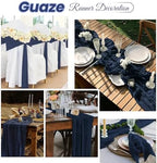 16 Pack Navy Blue Cheesecloth Table Runner 20 x 120 inch Gauze Table Runners 10 FT Long,Semi Sheer Boho Cheese Cloth Fabric Table Runner Bulk for Wedding,Party,Baby Shower,Bridal Shower Decoration - Image 5