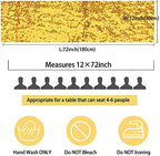 12 Packs 12 X 72 Inch Gold Sequin Table Runner Glitter Dining Table Runner for Birthday Wedding Engagement Bridal Baby Shower Bachelorette Holiday Celebration Party Supplies Decorations (Gold) - Image 3