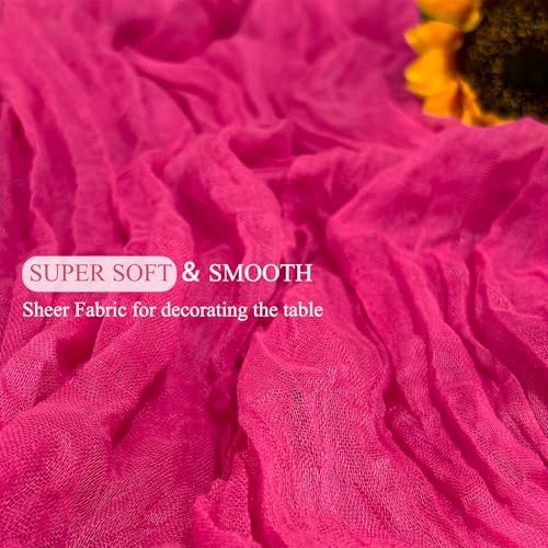 12Pack Hot Pink Cheesecloth Table Runner 20 x 120 inch Gauze Table Runner - Image 4