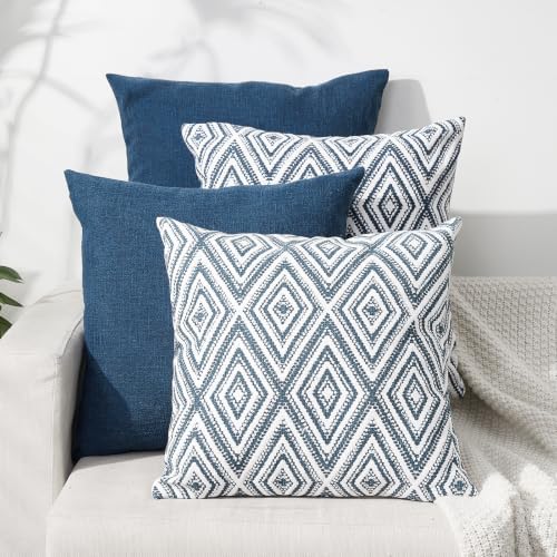 HPUK Throw Pillow Covers 20x20, Set of 4, Navy Blue Couch Pillow Covers by HPUK