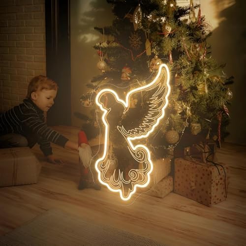 Kneeling Angels Neon Sign, Elegant Angel LED Neon Light Sign for Christmas Tree Decoration Dimmable USB Powered, Holy Glow Light Up Sign for Wall Home Holiday Church Décor & Customizable Gift - Image 6