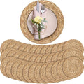 Aneco 36 Pack 13.8-Inch Round Woven Placemats Natural Hand-Woven Boho Rattan Wicker Bulrush Placemat Farmhouse Rustic Braided Table Mats for Dining & Kitchen Decor by Aneco